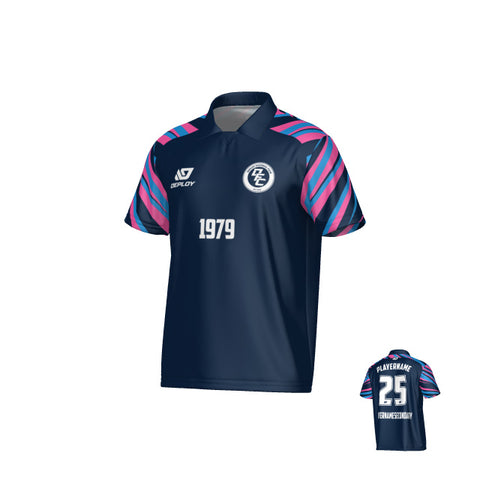 Surge Collared Jersey - Navy & Pink