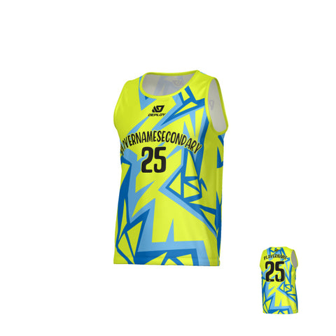 Shattered Sports Singlet - Neon Yellow