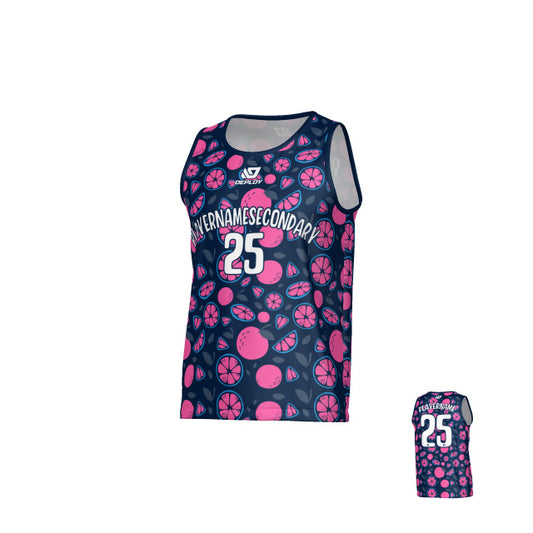 Citrus Sports Singlet - Navy & Pink