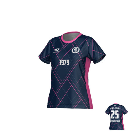 Plaid Womens Jersey - Navy & Pink