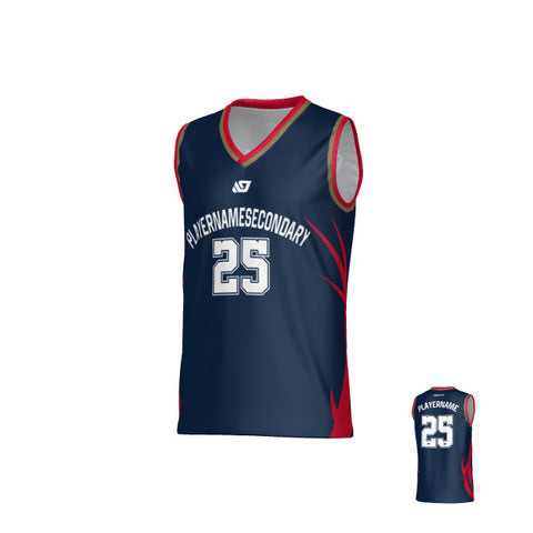 Razor Basketball Jersey - Navy & Red