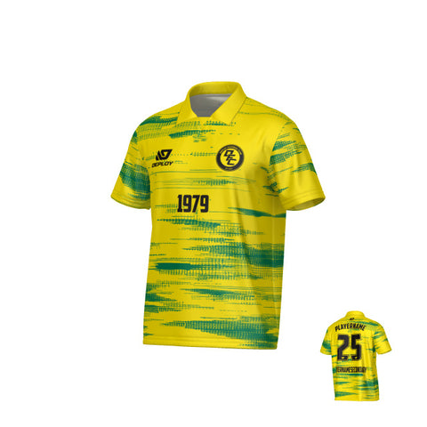 Distort Collared Jersey - Yellow