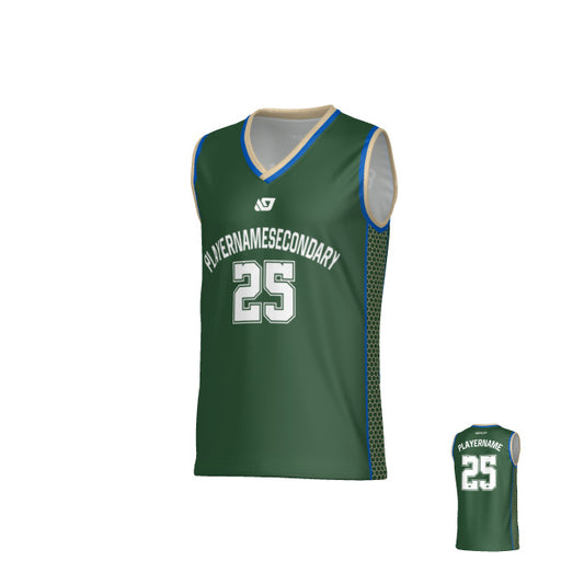 Carbon Basketball Jersey - Green & Cream