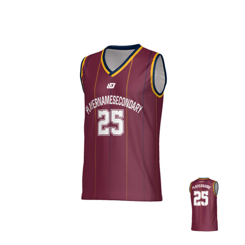 Stealth Basketball Jersey - Maroon & Navy