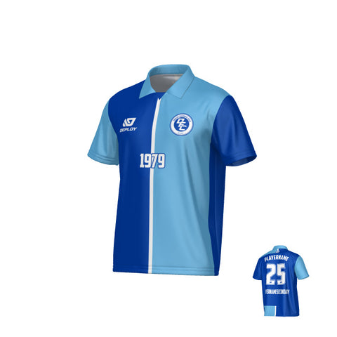 Split Collared Jersey - Royal Blue & Sky Blue