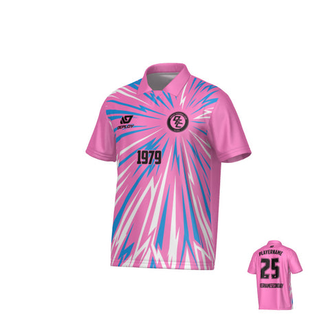 Burst Collared Jersey - Pink