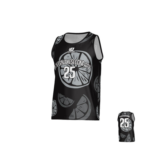 Orange Sports Singlet - Black