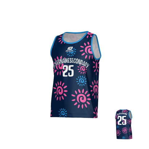 Sun Sports Singlet - Navy & Pink
