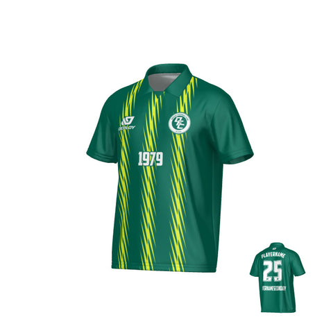 Zig Zag Collared Jersey - Green