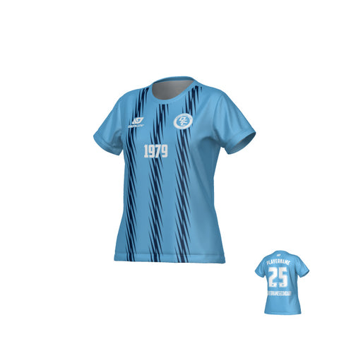 Zig Zag Womens Jersey - Sky Blue & Navy