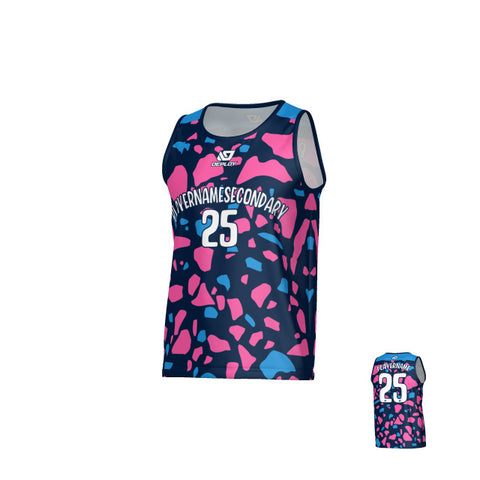 Pebbles Sports Singlet - Navy & Pink