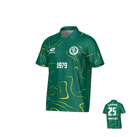 Marble Collared Jersey - Green