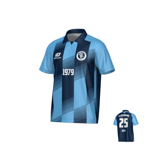Vector Collared Jersey - Navy & Sky Blue