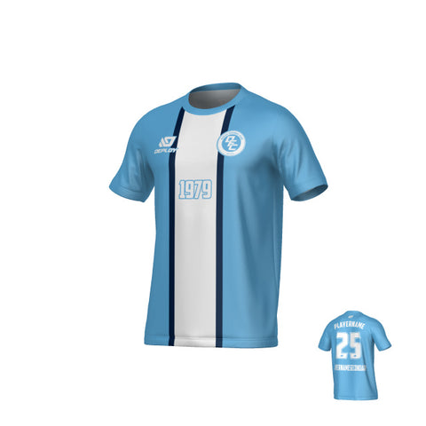 Stripe Jersey - Sky Blue & Navy