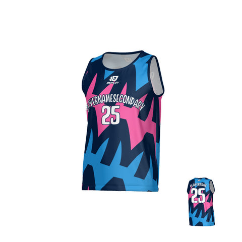 Mirage Sports Singlet - Navy & Pink
