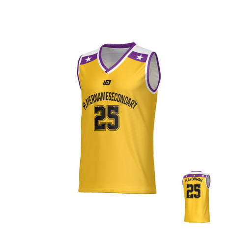 Core Basketball Jersey - Yellow & Purple