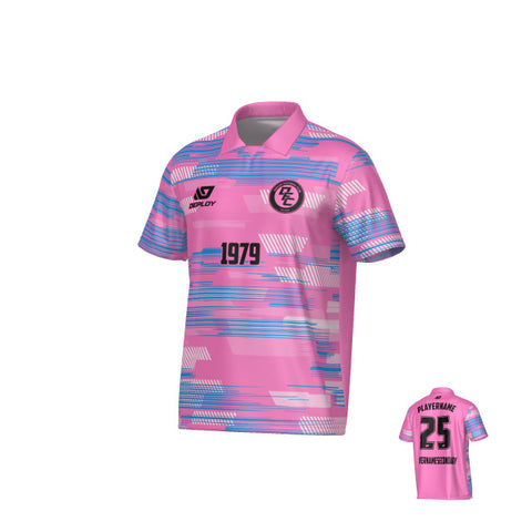 Glitch Collared Jersey - Pink