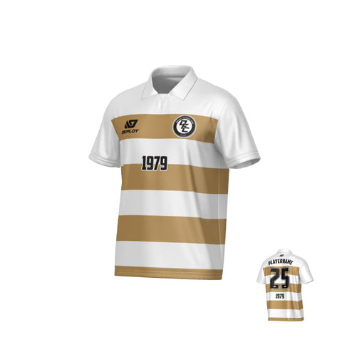 Hoops Collared Jersey - White