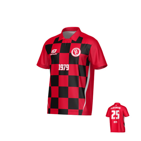 Checkers Collared Jersey - Red