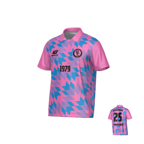 Leaves Collared Jersey - Pink