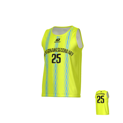 Zig Zag  Sports Singlet - Neon Yellow