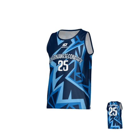 Shattered Sports Singlet - Navy