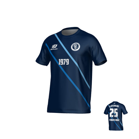 Tracks Jersey - Navy & Sky Blue