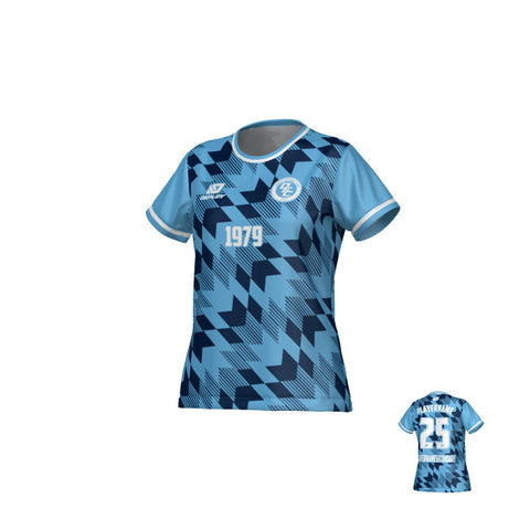 Leaves Womens Jersey - Sky Blue & Navy