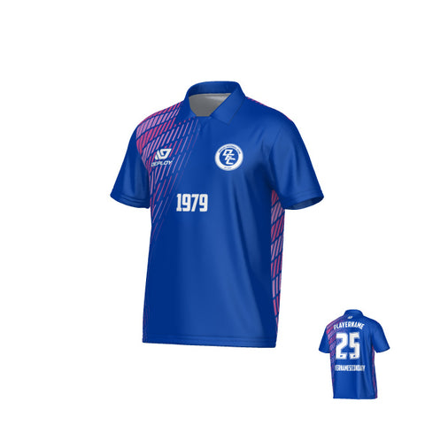 Spray Collared Jersey - Royal Blue & Purple