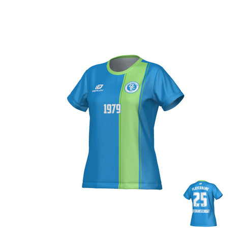 Edge Womens Jersey - Blue & Neon Green