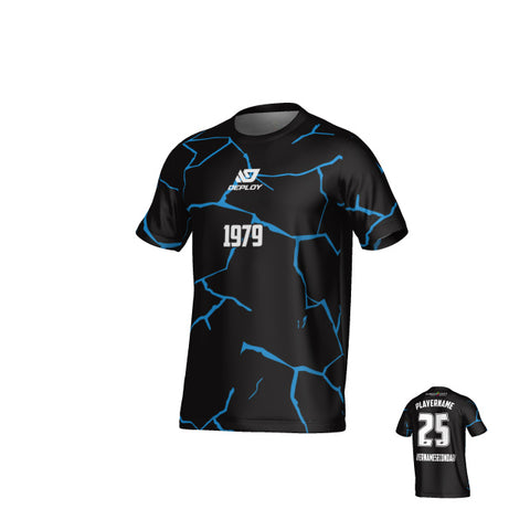 DUBBO 6s SUMMER - CRACKS BLACK AND FLURO BLUE
