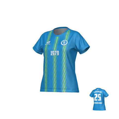 Zig Zag Womens Jersey - Blue & Neon Green