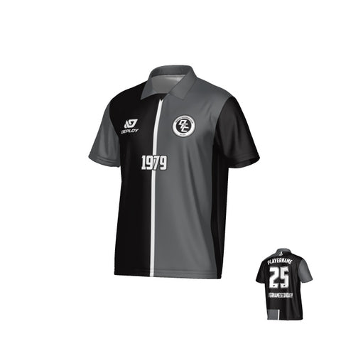 Split Collared Jersey - Black