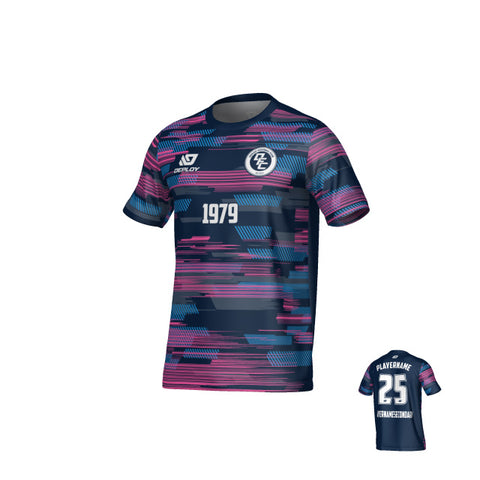 Glitch Jersey - Navy & Pink