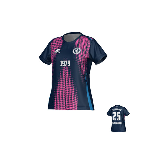 Halftone Womens Jersey - Navy & Pink