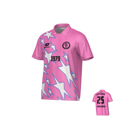 Stars Collared Jersey - Pink