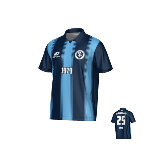 Pillars Collared Jersey - Navy & Sky Blue
