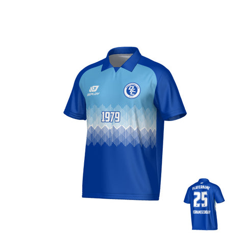 Echo Collared Jersey - Royal Blue & Sky Blue