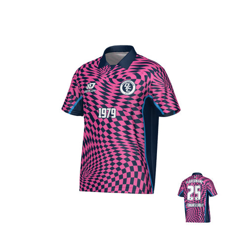 Vortex Collared Jersey - Navy & Pink