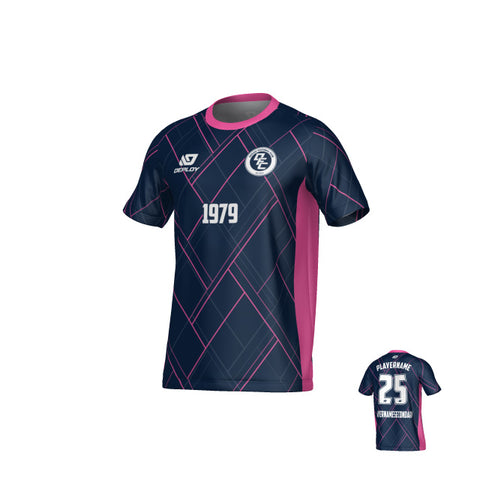 Plaid Jersey - Navy & Pink