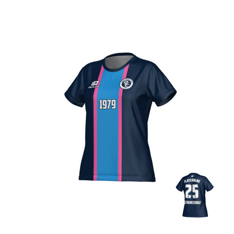 Stripe Womens Jersey - Navy & Pink