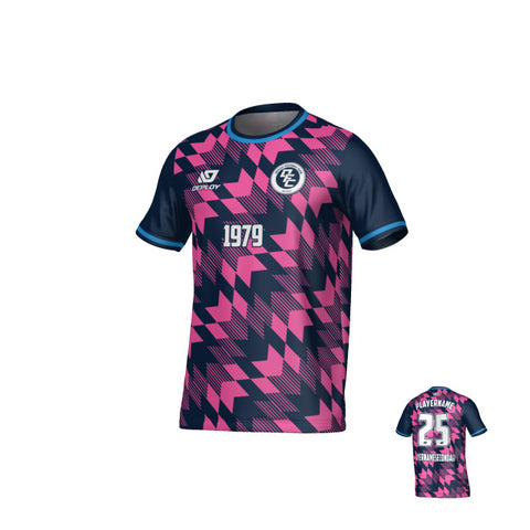 Leaves Jersey - Navy & Pink