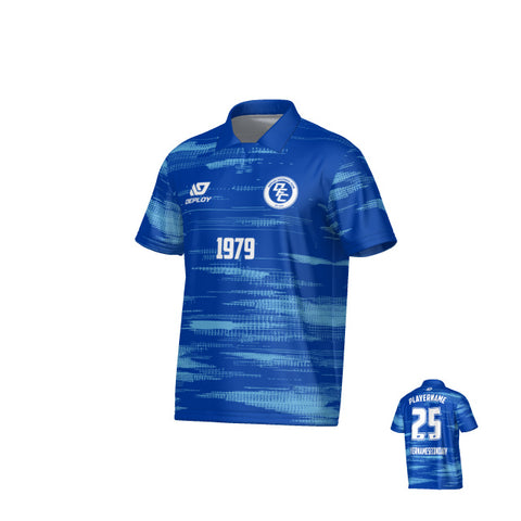 Distort Collared Jersey - Royal Blue & Sky Blue