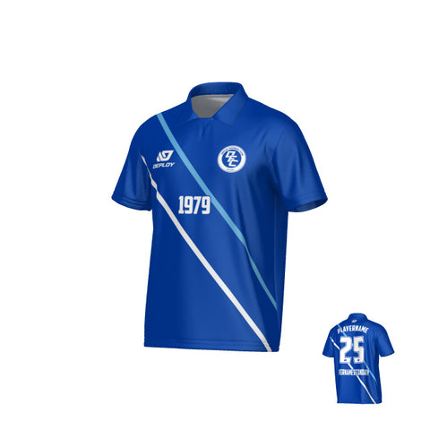 Tracks Collared Jersey - Royal Blue & Sky Blue