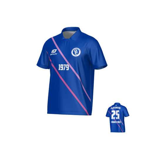 Tracks Collared Jersey - Royal Blue & Purple