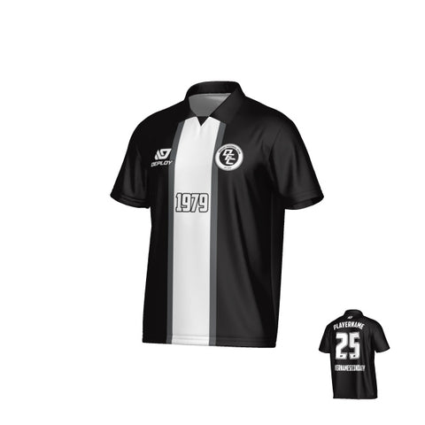 Stripe Collared Jersey - Black