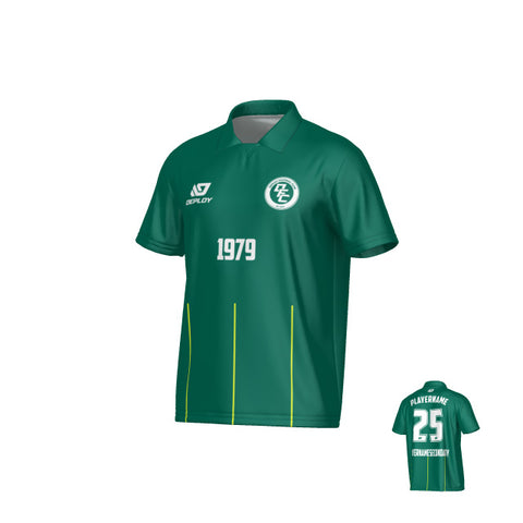 Linear Collared Jersey - Green