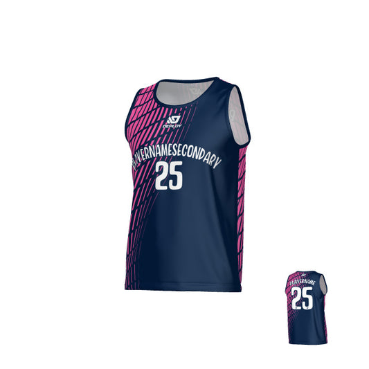 Spray Sports Singlet - Navy & Pink