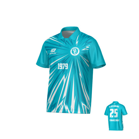 Burst Collared Jersey - Teal