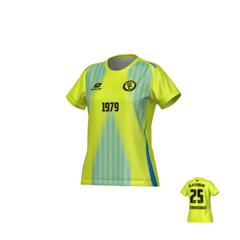 Halftone Womens Jersey - Neon Yellow